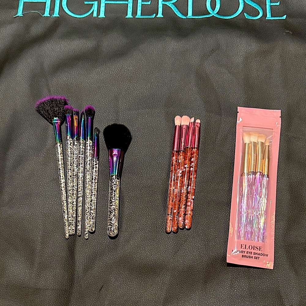Glamiere and Eloise Makeup Brush Set with Glitter Handles